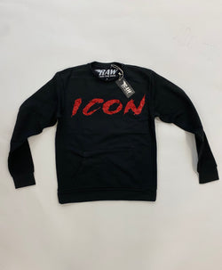 Rawalty CrewNeck Icon - Black / Red