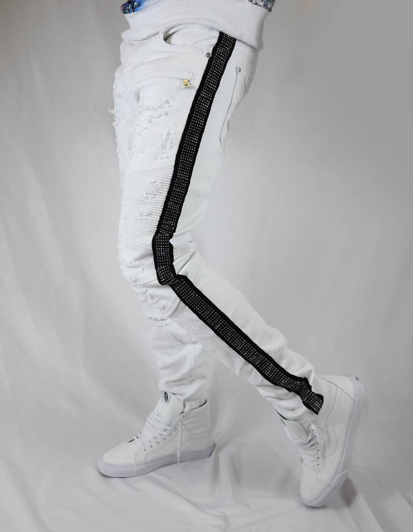 Preme - Jeans WHITE BLACK Diamond