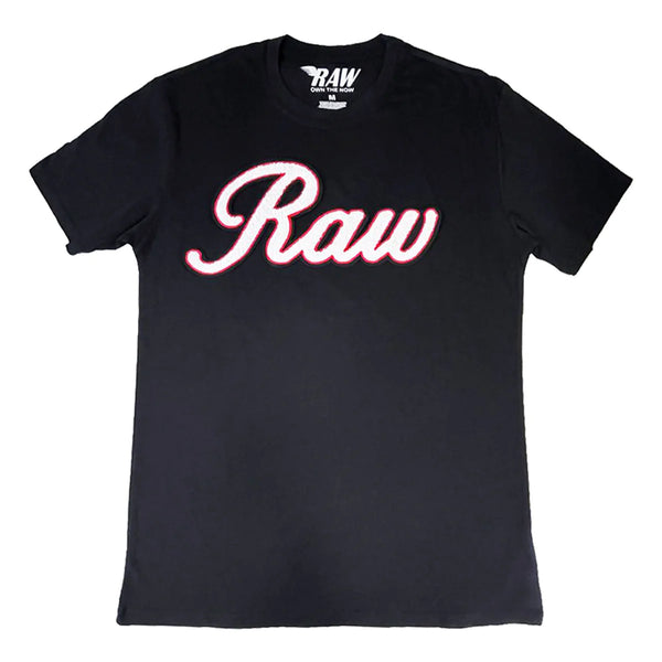 Rawalty - RAW Cursive Black / White / Red Tee