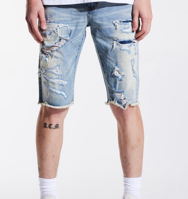 Crysp - FRANKIE SHORT BLUE DISTRESSED short
