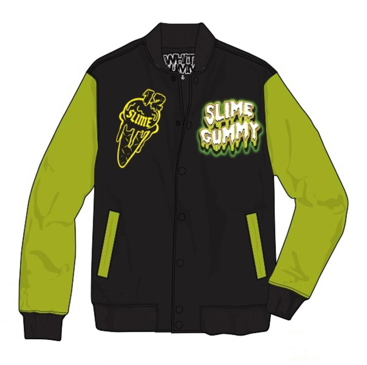 White gummy - SLIME GUMMY VARSITY JACKET (321-37392-BLK)
