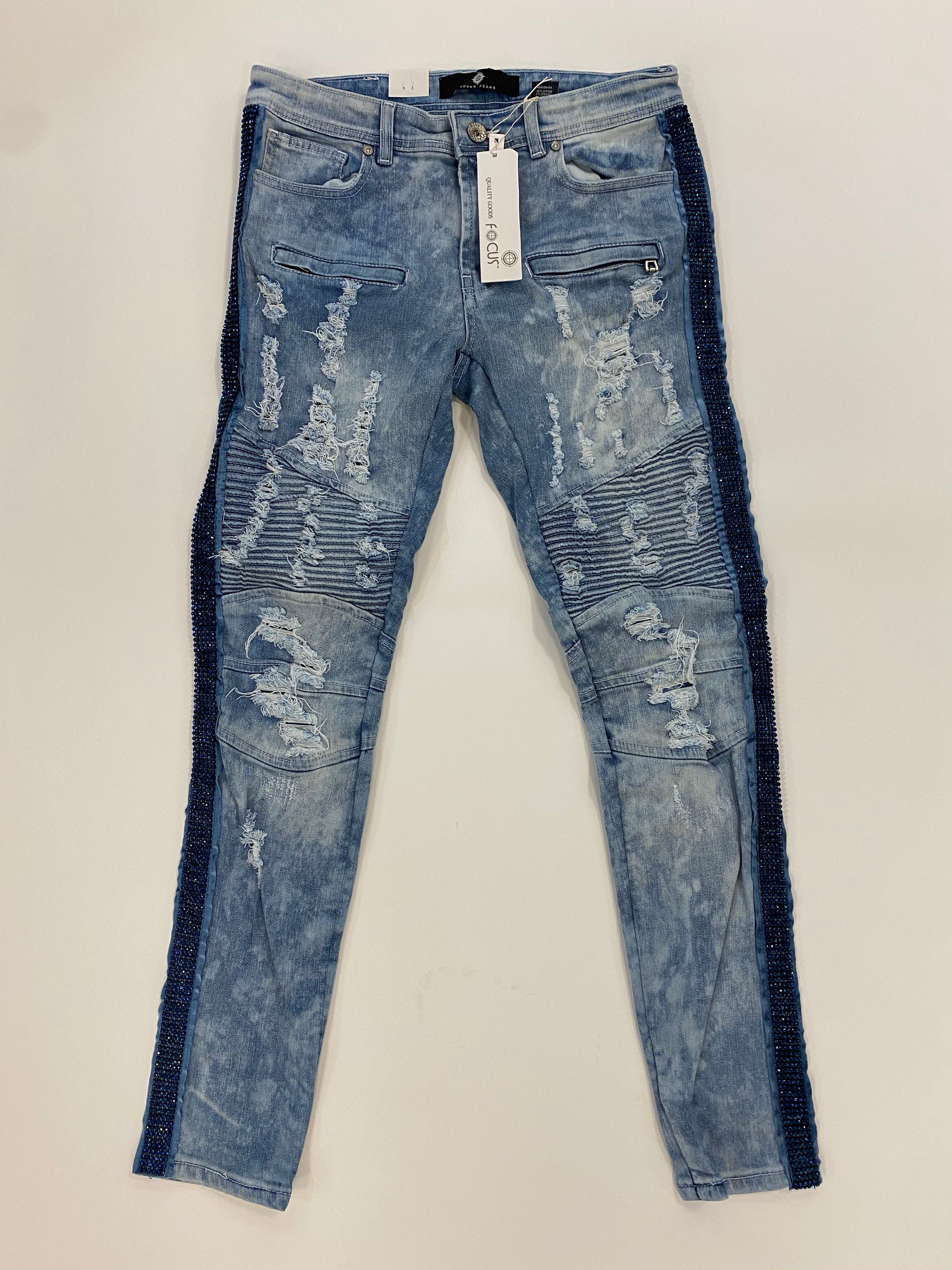 Focus - Jean Denim / Royal Blue Stripe
