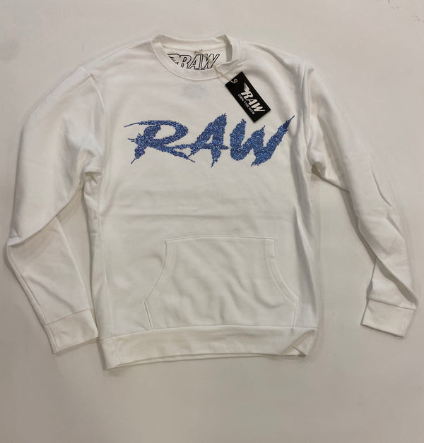 Rawalty - Crewneck RAW White / Sky Blue