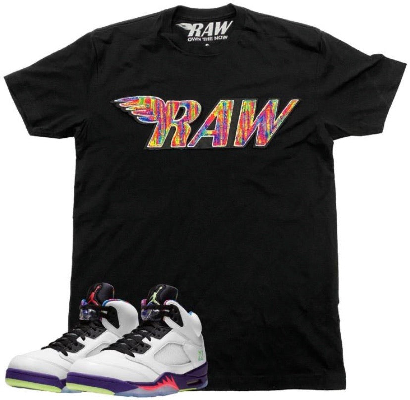 Rawyalty - RAW Multi Color Black Tee
