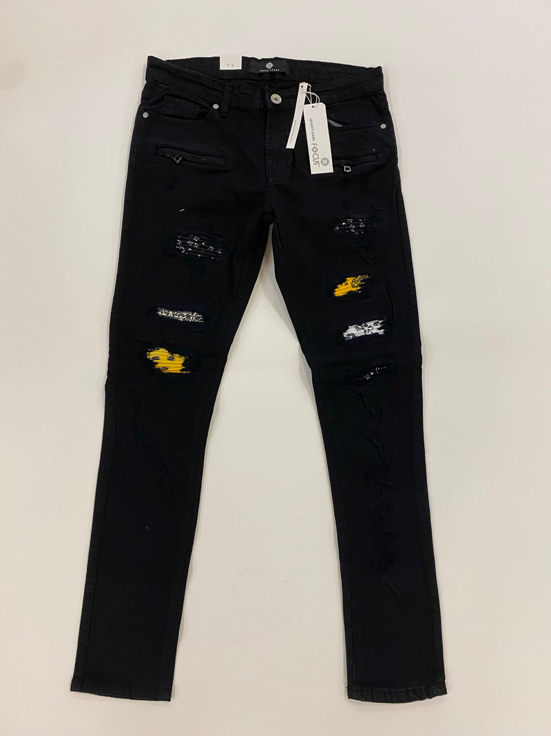 Focus - Jean Patches Black / Yellow