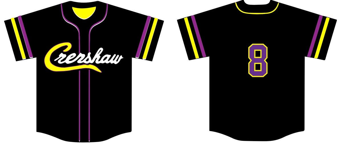 Headgear Classics - CRENSHAW KOBE BLACK BASEBALL JERSEY (HGA007-BAJ-03)