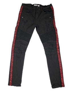 Preme - Jeans Black Red Diamonds