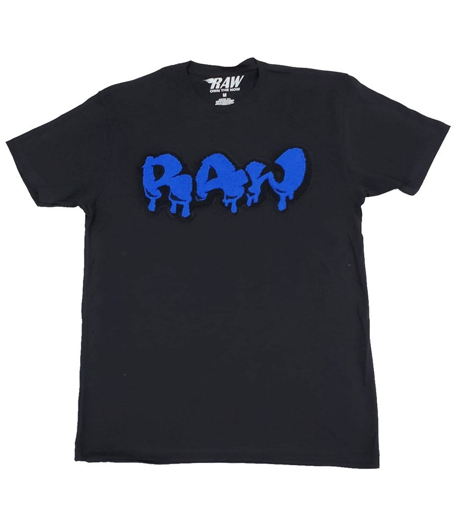 Rawalty - Drip Logo Black Royal Blue Tee