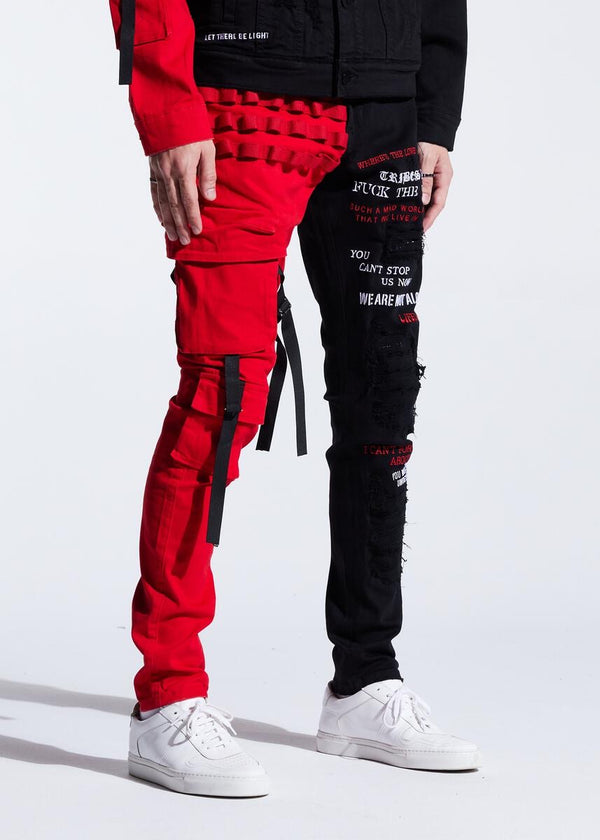 Embellish - Heist CARGO DENIM Black / Red