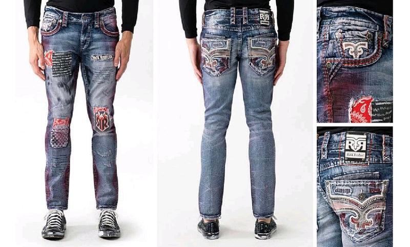 Rock revival - Jaser SA219 Blue / Red Jean