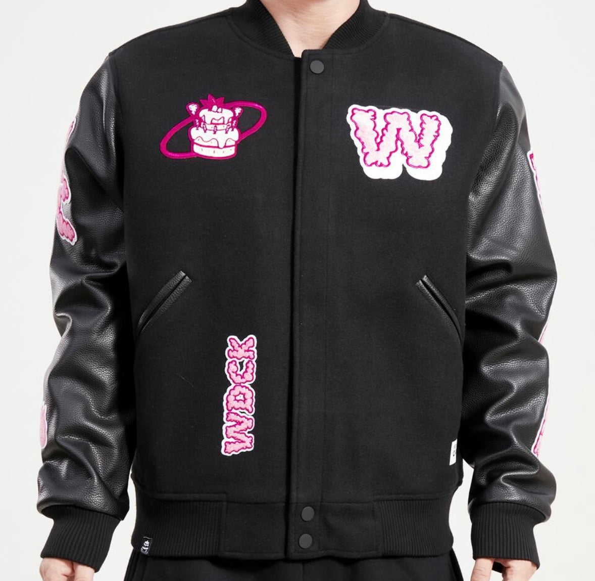 Wedding cake - Varsity Jacket Black / Pink