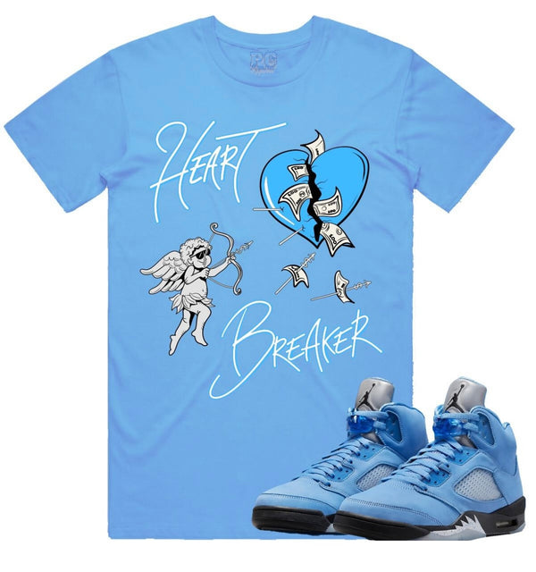 Jordan 5 UNC 5s Shirt Heart Breaker Sky Blue Tee