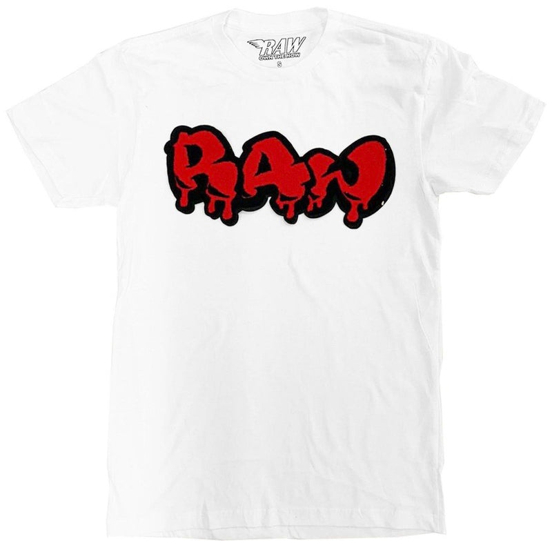 Rawalty - RAW Drip Logo White / Red Tee