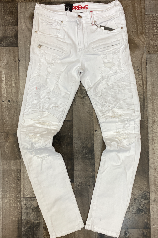 Preme - Jean White Biker Jean