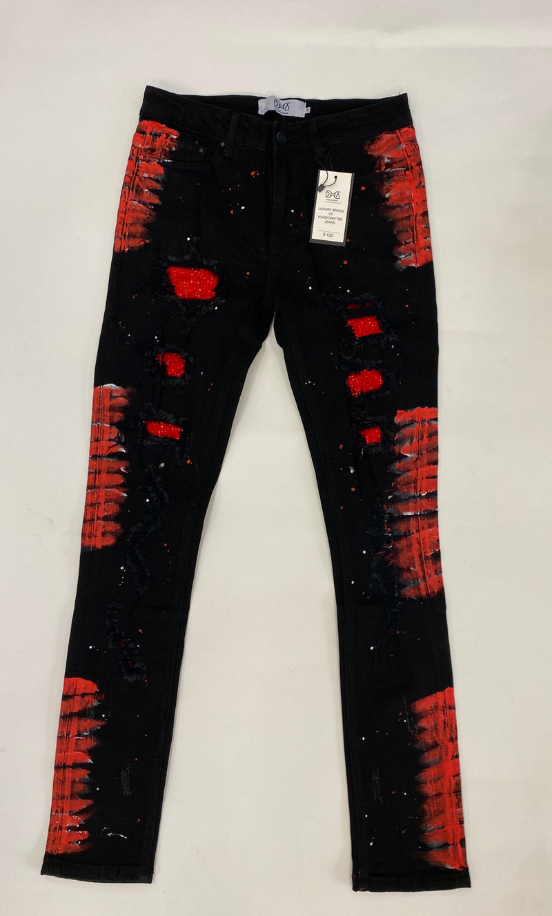 Dna - Jeans Patches Jet Black / Red