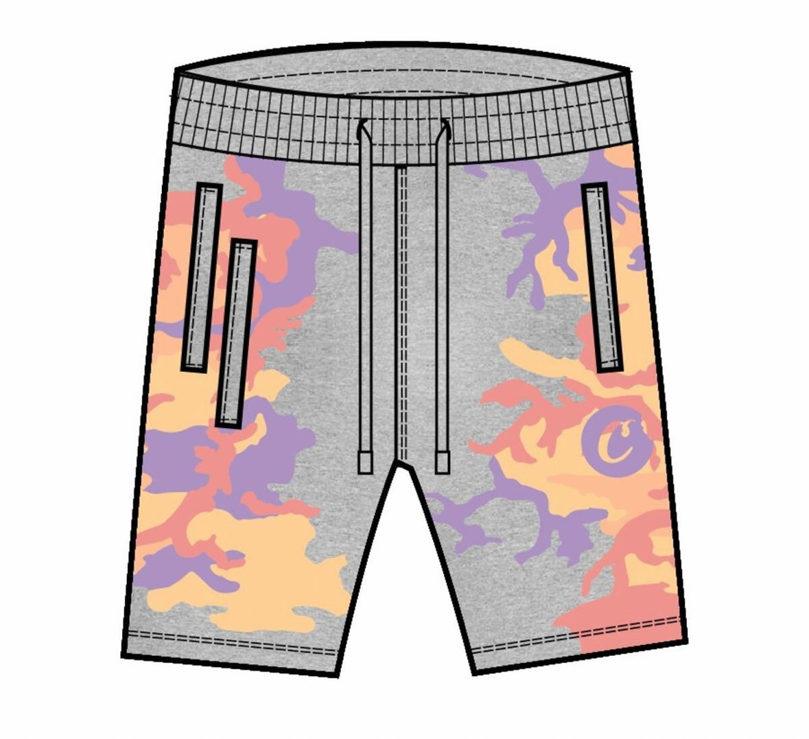 Cookies - Shorts Multi Color Grey / Pink / Orange Shorts