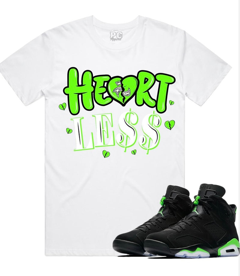 Planet Of Grapes - HeartLess White / Eletric Green Tee