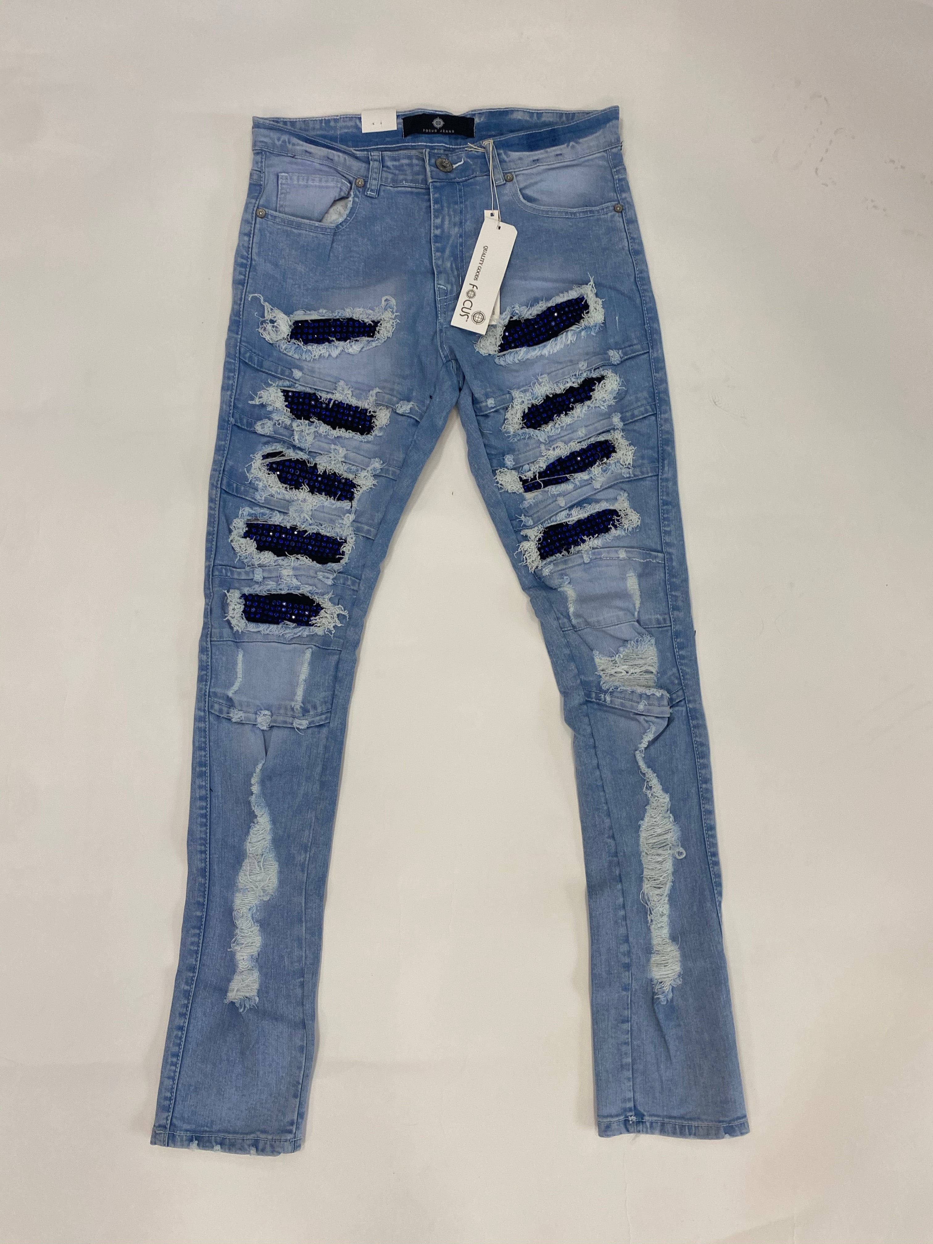 Focus - Royal Blue Patch Jean