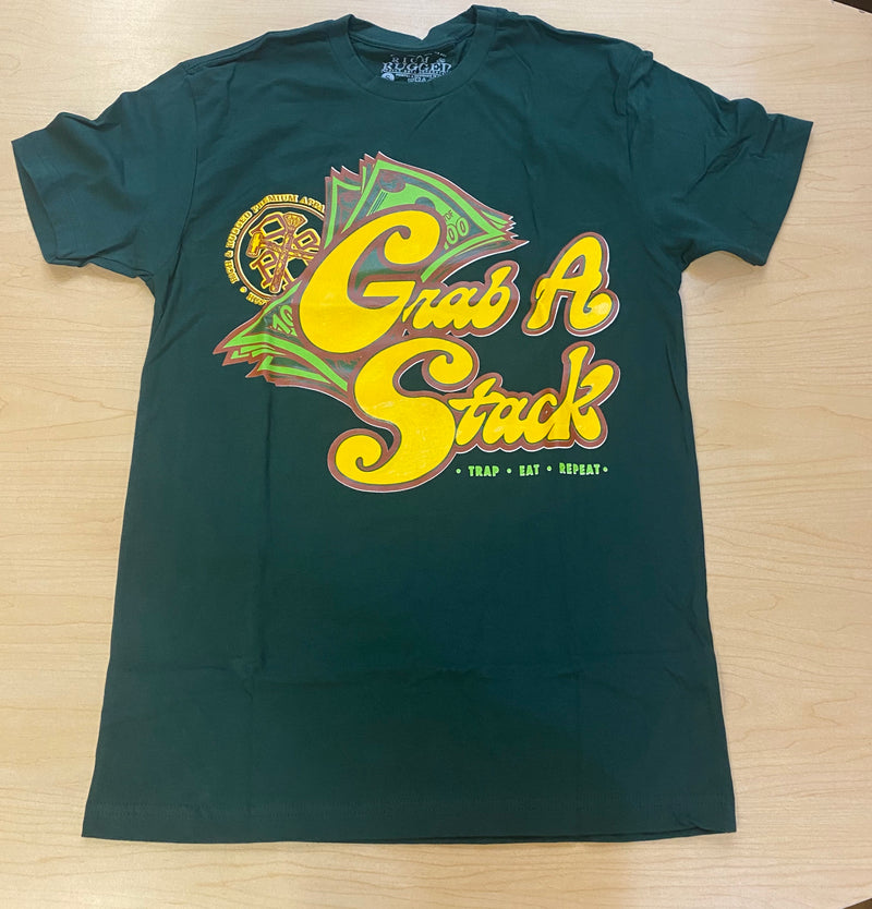 Rich & Rugged - Grab A Stack Green Tee