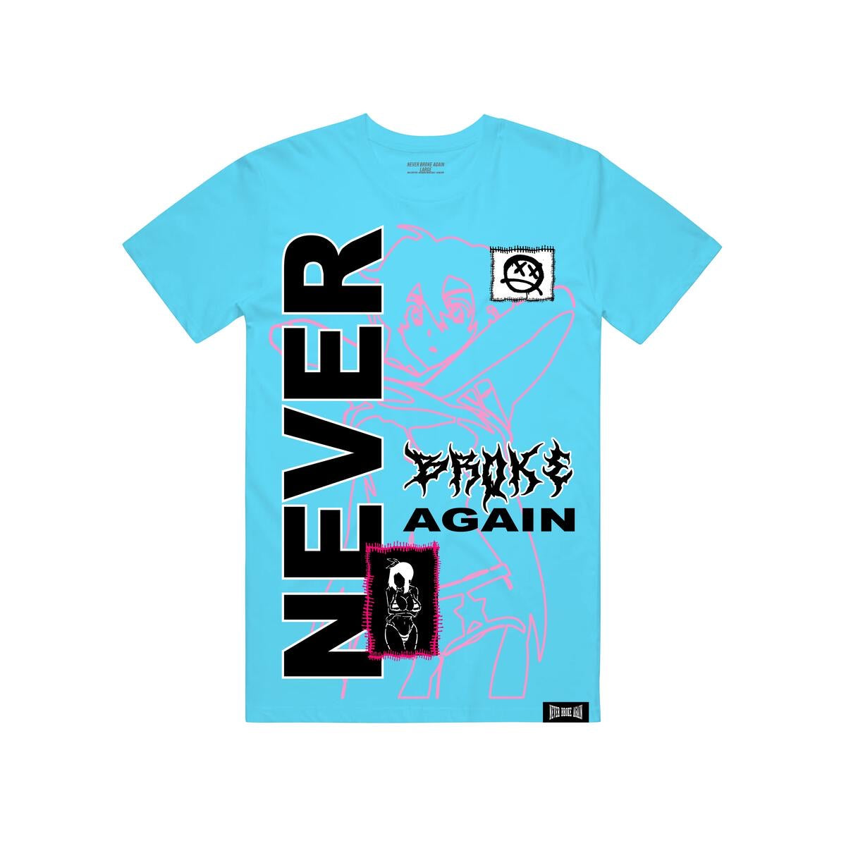 Never Broke Again - ANIME GIRL Teal Blue Tee