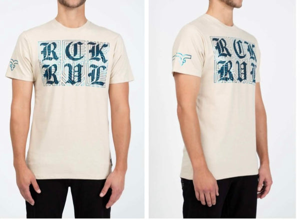 Rock Revival - T Shirt Khaki / Sky Blue Tee