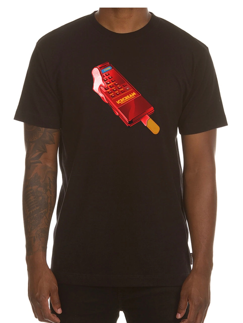 ICE CREAM - 421-1210 CABLE TELEVISION BLACK Tee