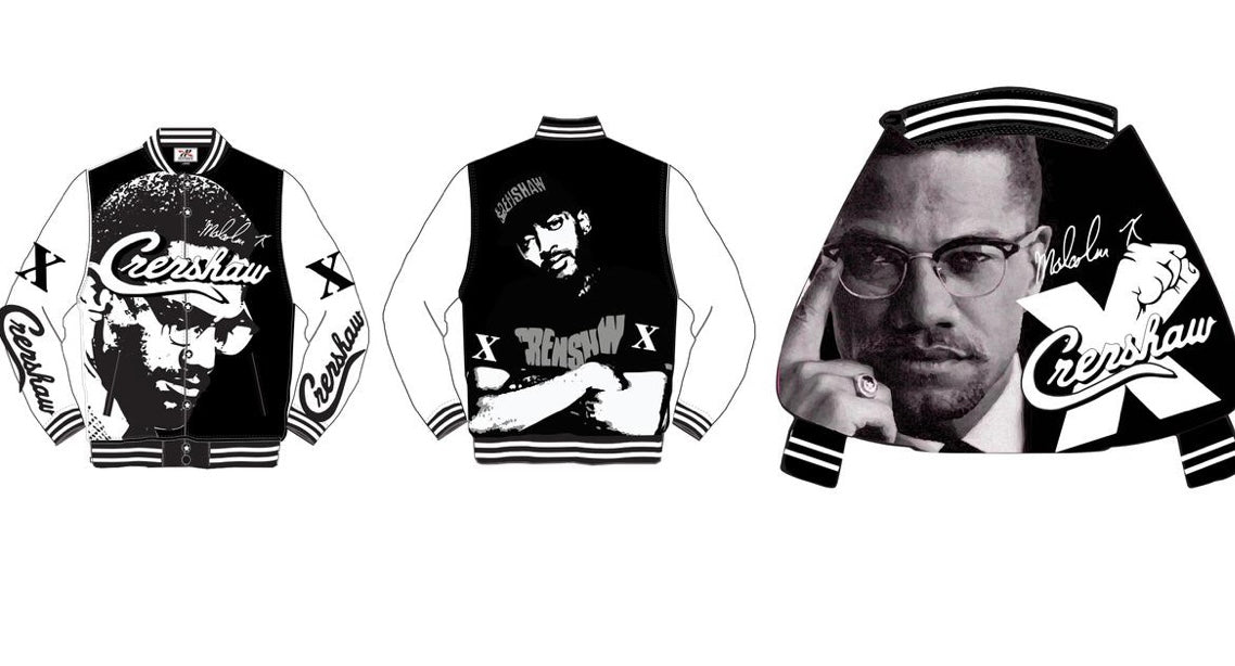 Headgear Classics - MALCOLM X CRENSHAW BLACK AND WHITE SATIN JACKET