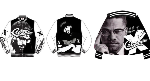 Headgear Classics - MALCOLM X CRENSHAW BLACK AND WHITE SATIN JACKET
