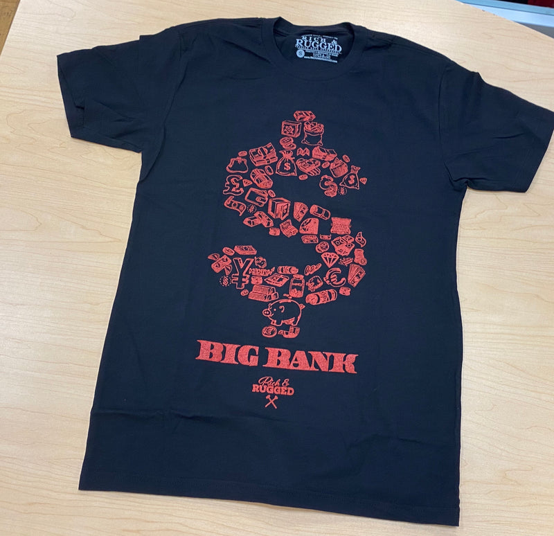 Rich & Rugged - Big Bank Black / Red Tee