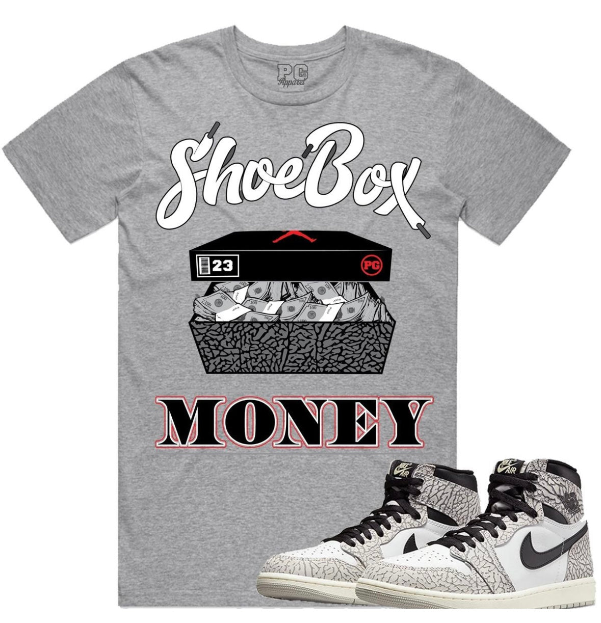 Planet Of Grapes - Shoe Box Money Grey Tee