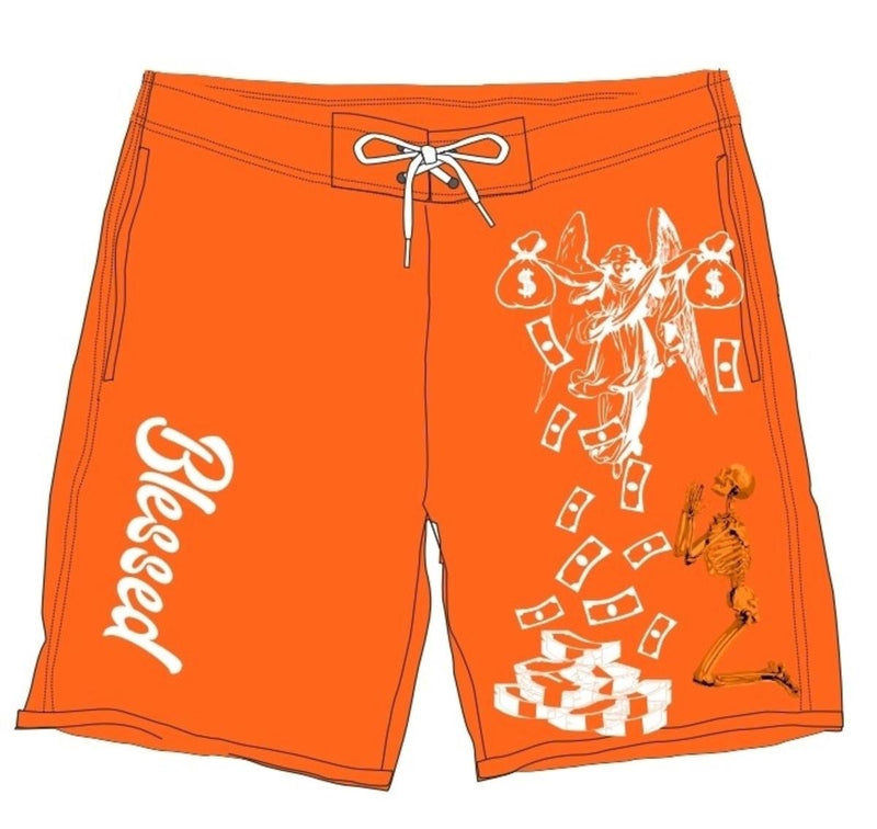 Retro Label - Orange Shorts