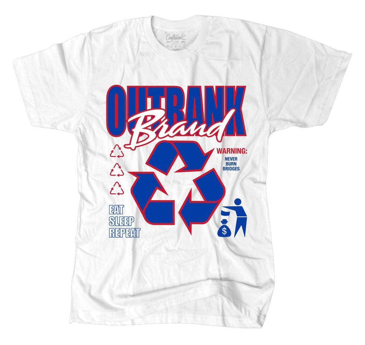 Outrank - Eat Sleep Repeat white tee