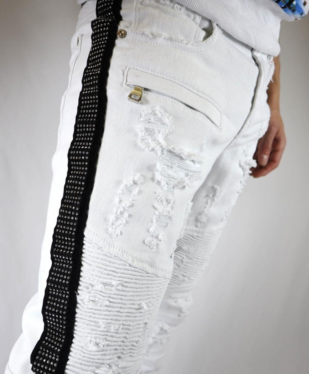 Preme - Jeans WHITE BLACK Diamond