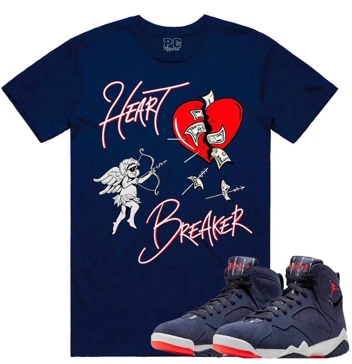 Heart Breaker - Navy Red Tee