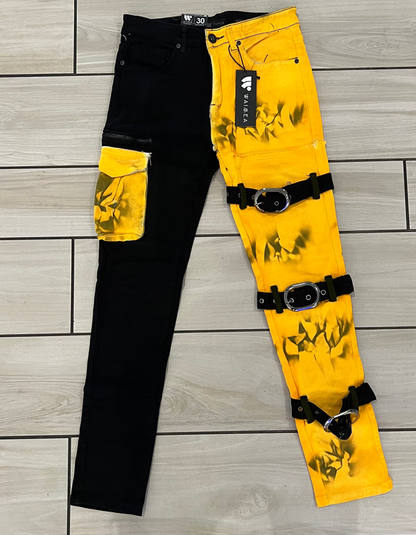 Waimen - M5409D Black / Yellow Jean