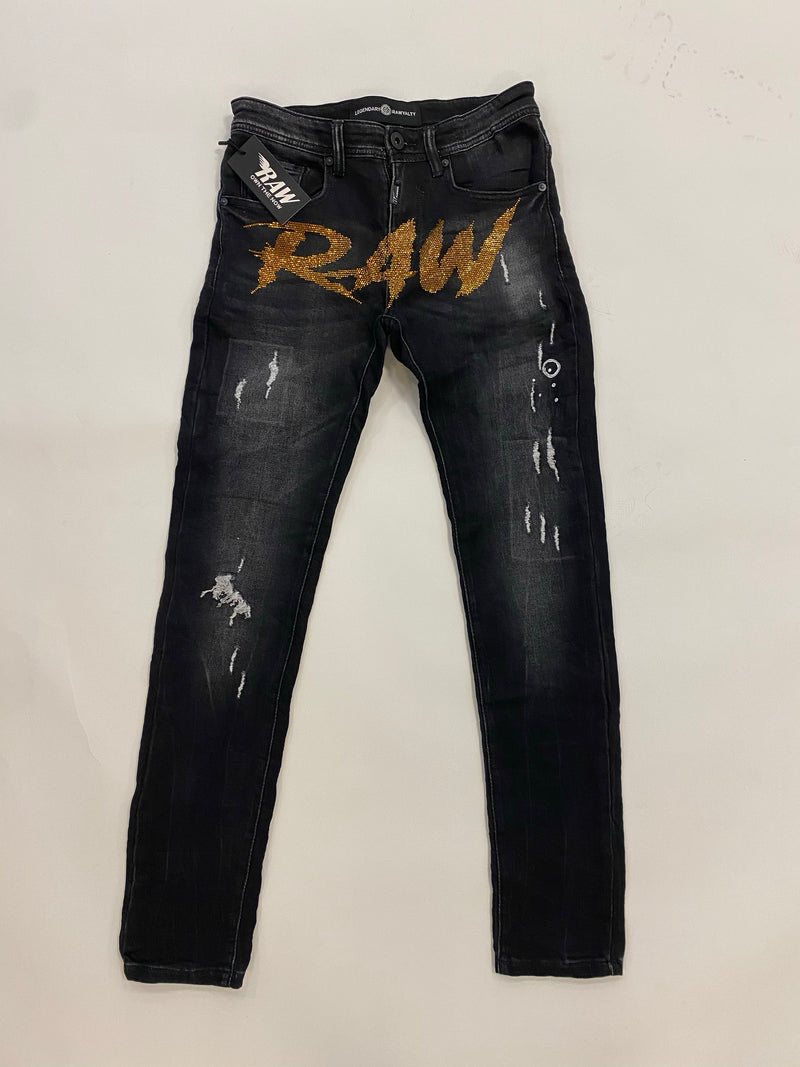 Rawalty - Jeans Black / Gold Raw