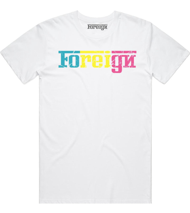 Foreign - White / Yellow / Pink / Blue Tee
