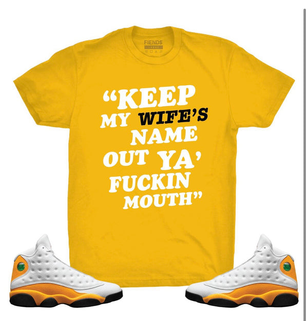 Fiends - Keep My Wife’s Name Yellow Tee