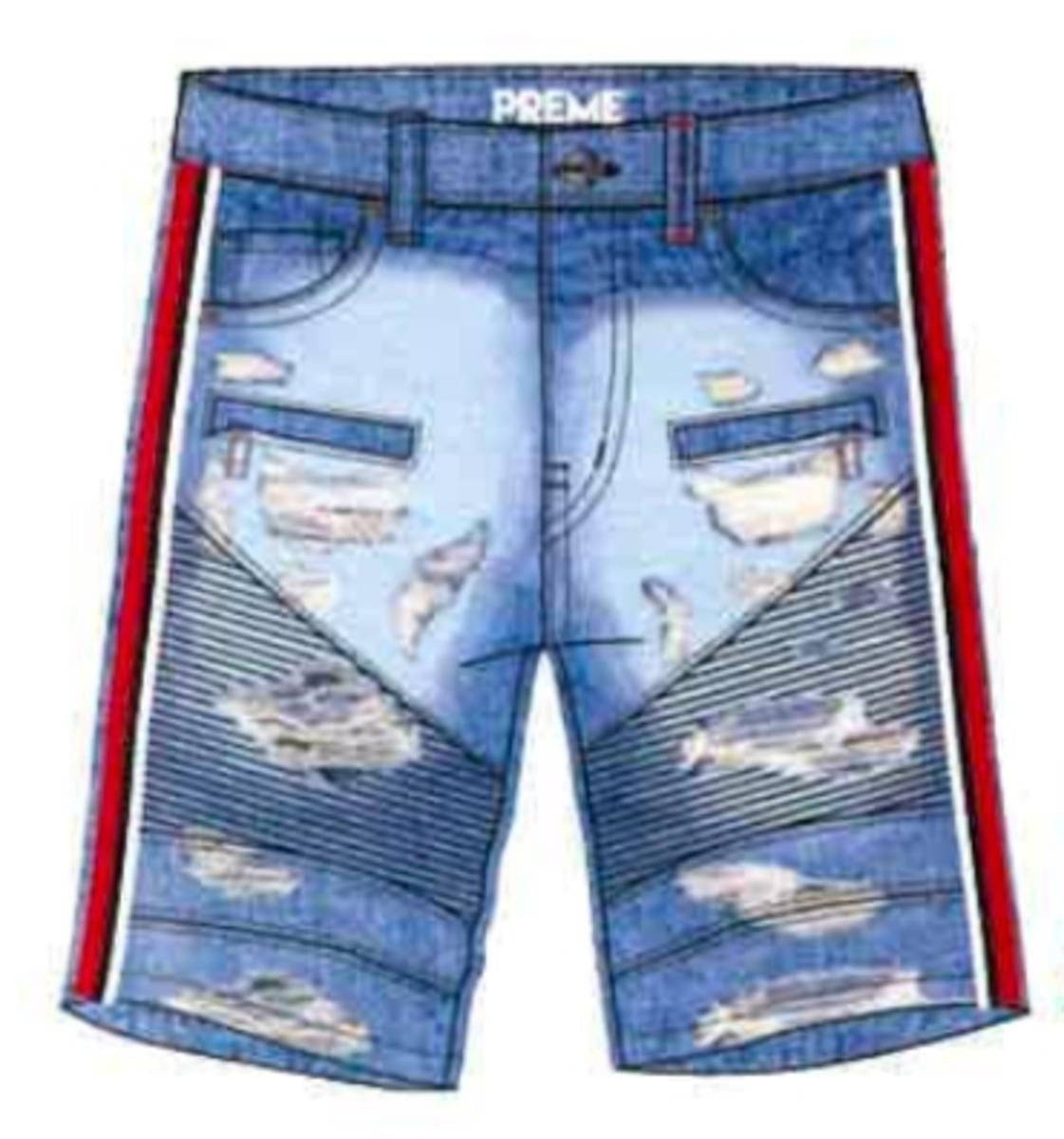 Preme - Shorts RED Stripe