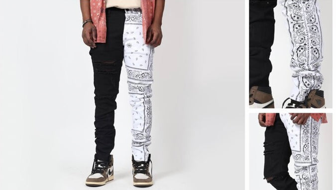 KDNK - Style NO KNB3185 Black / White Jean