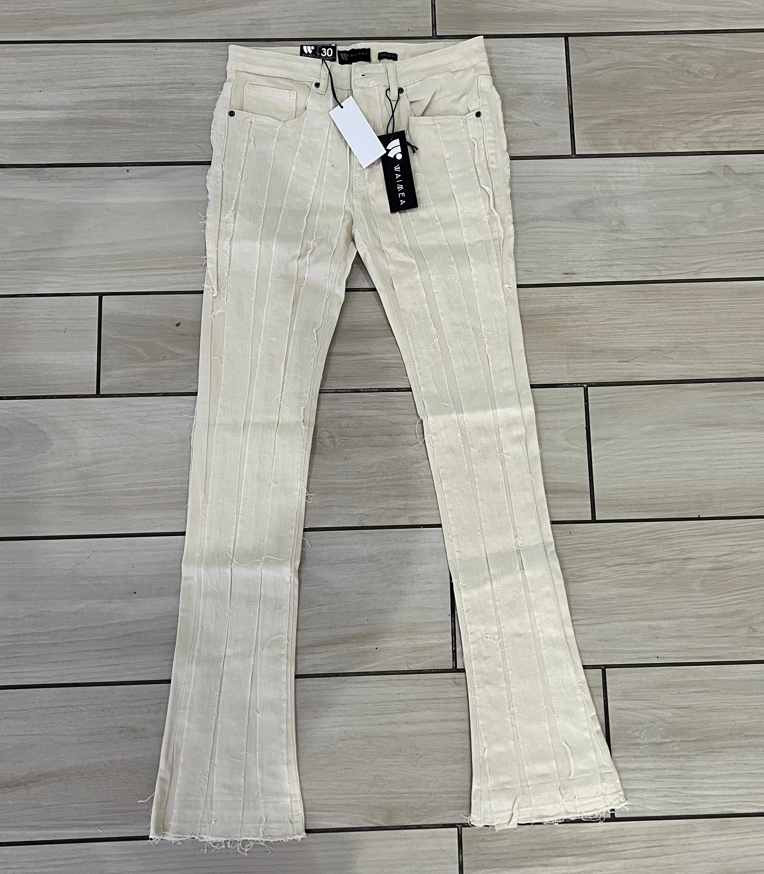 Waimen - M5634T Bone / Khaki Stack Jean