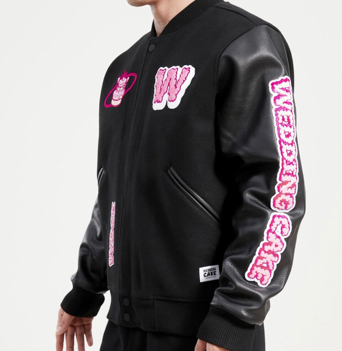 Wedding cake - Varsity Jacket Black / Pink