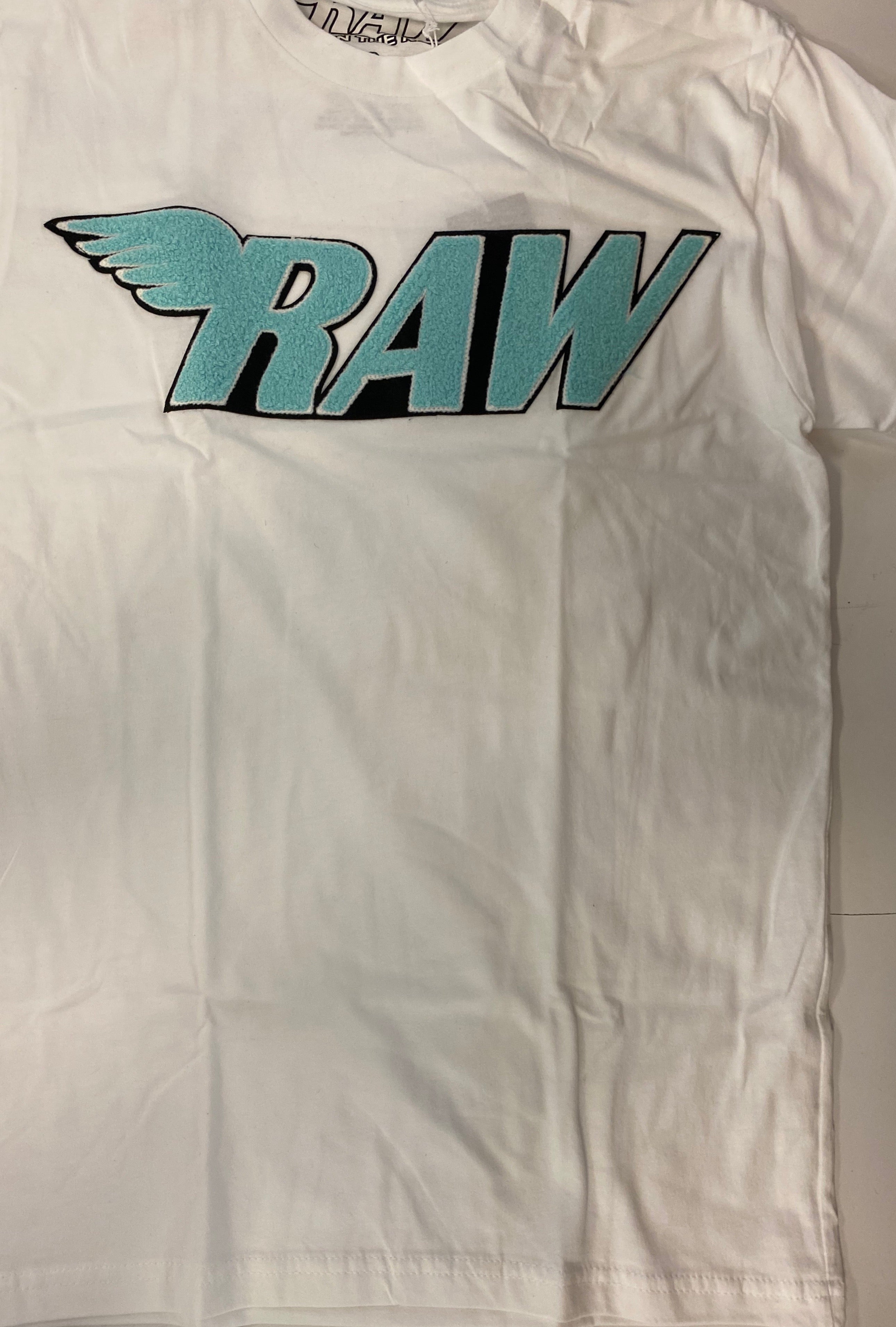 Rawyalty - RAW White / Teal Blue / Aqua Tee