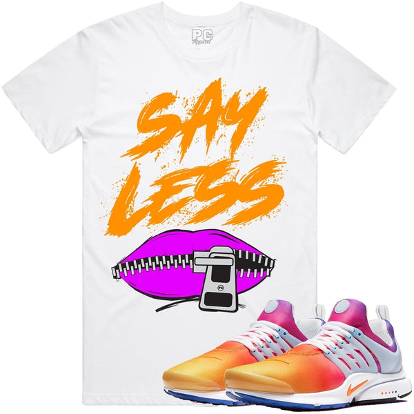 Planet Of The Grapes - Say Less / White / Orange Pink Tee