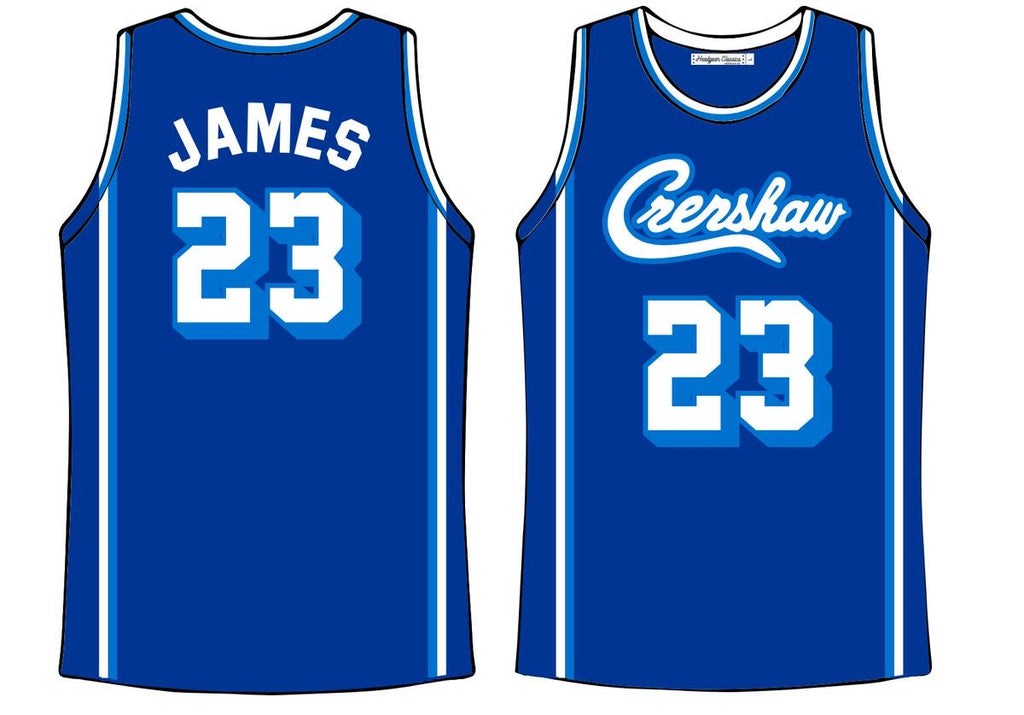 Black Lebron James #23 Crenshaw Basketball Jersey by Headgear Classics NEW