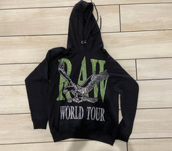 Rawalty - WORLD TOUR Black / Lime BLING HOODIE - BLACK