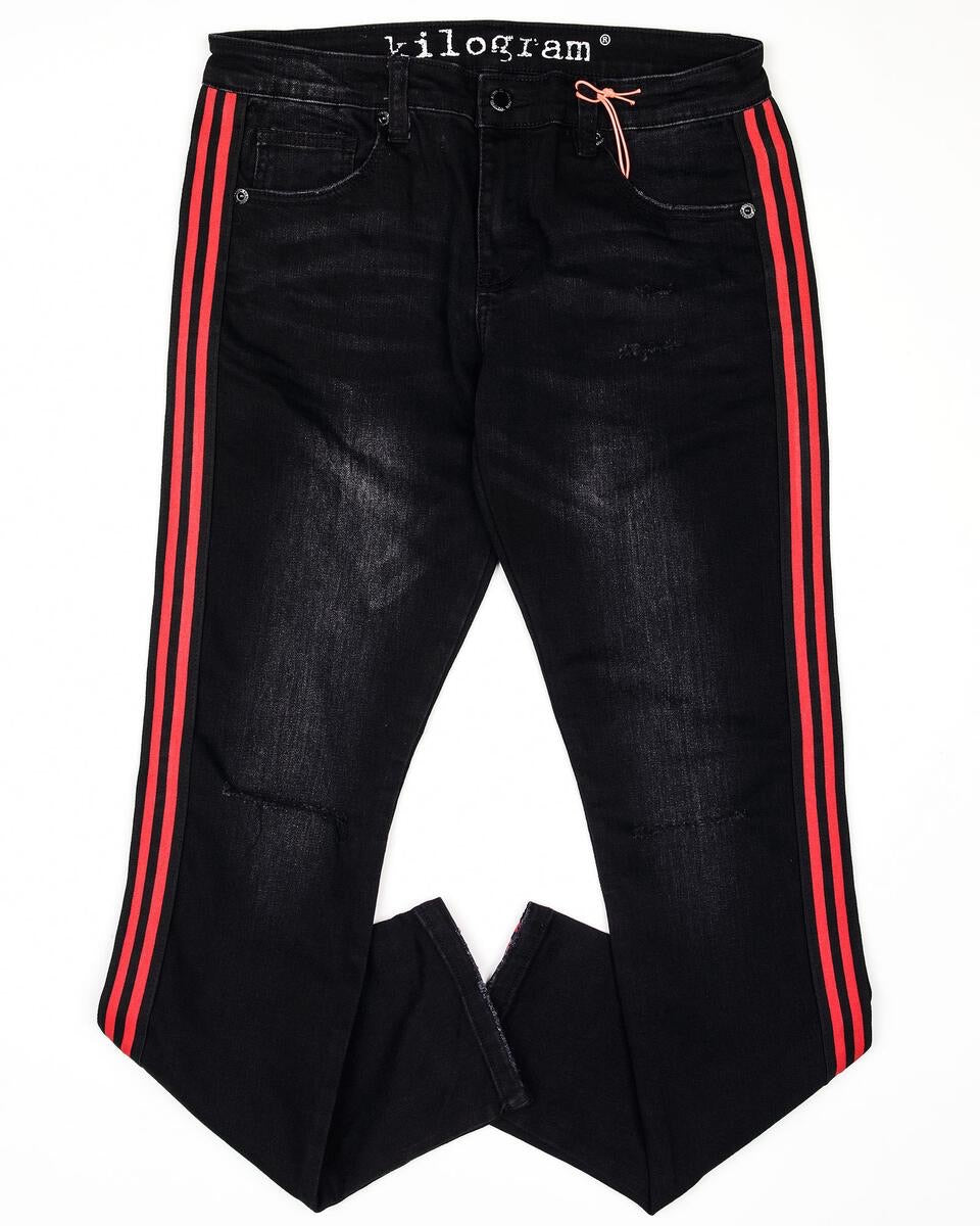 Kilogram - Jean Black / Red Stripe