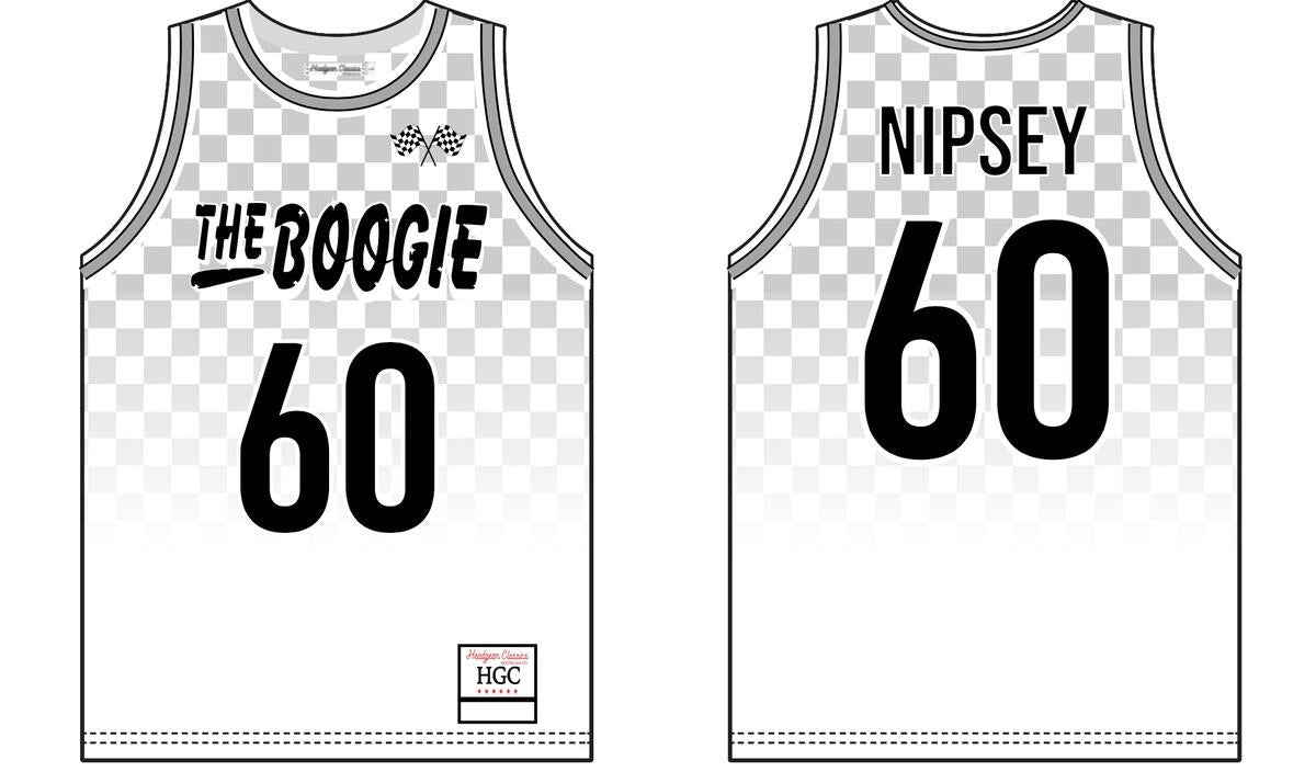 Headgear Classics - THE BOOGIE NIPSEY WHITE BASKETBALL JERSEY (HGC052-BBJ-92)
