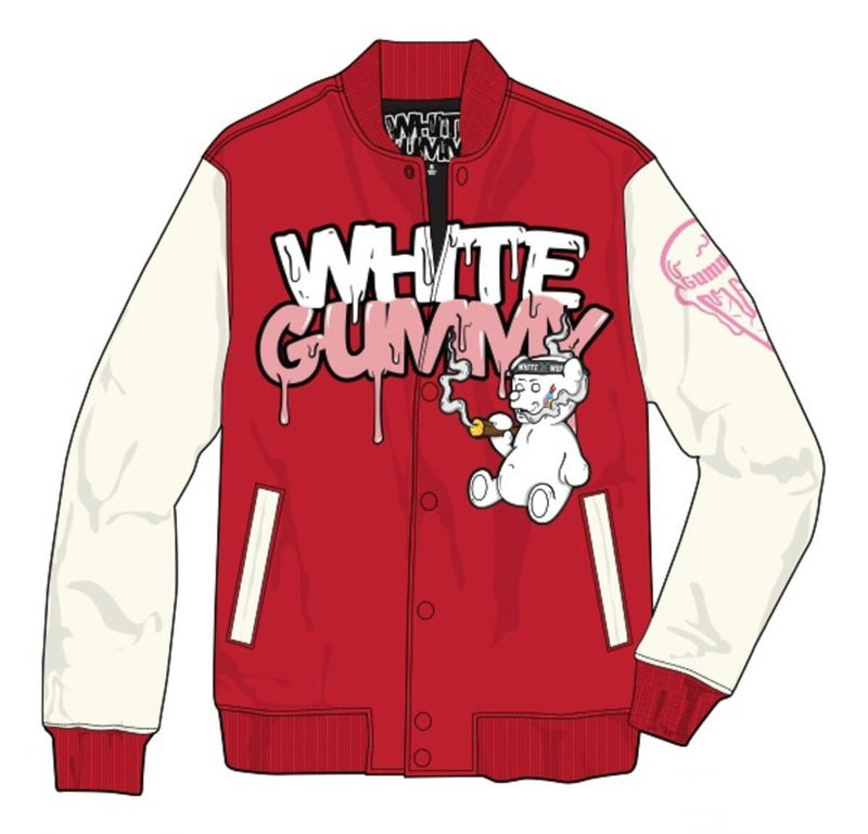 WHITE GUMMY - VARSITY JACKET (321-37390-RED)