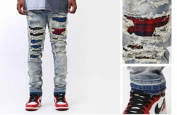 KDNK - Style KND4419 Patch Navy Blue / Red Jean